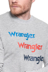 Męska Bluza Wrangler Seasonal Logo Sweat Mid Grey Mel W6A5HAX37 112130662